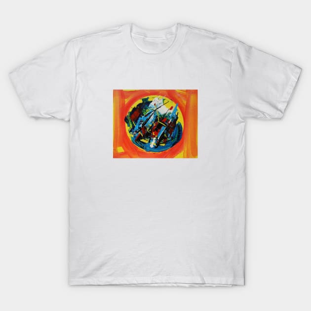 Colorful Circles - 9 T-Shirt by Luka Kapanadze